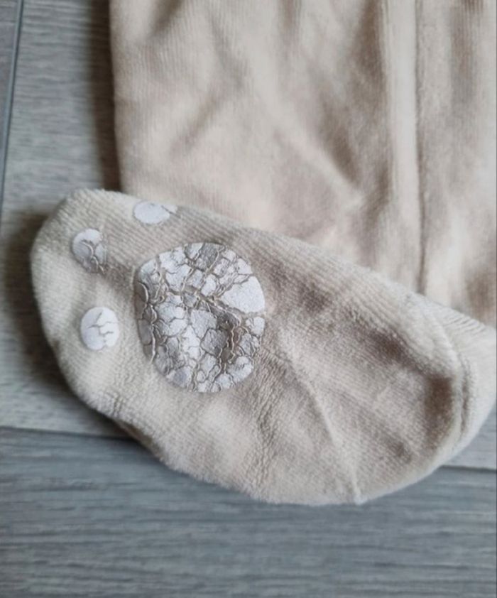 ​Pyjama velours Gemo 12 mois Ours "Trop Craquant" Antidérapant Tres Bonne Etat - photo numéro 5