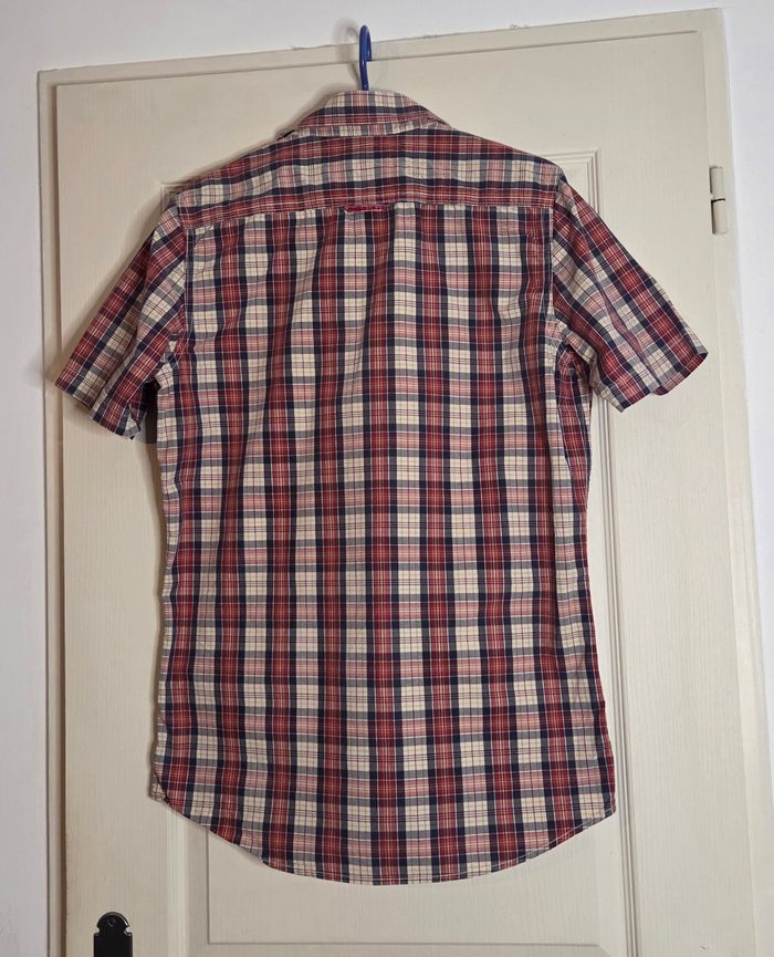 Chemise Superdry Shirt Shop L – 100% coton – Carreaux rouge marine beige – Neuve sans étiquette !o - photo numéro 10
