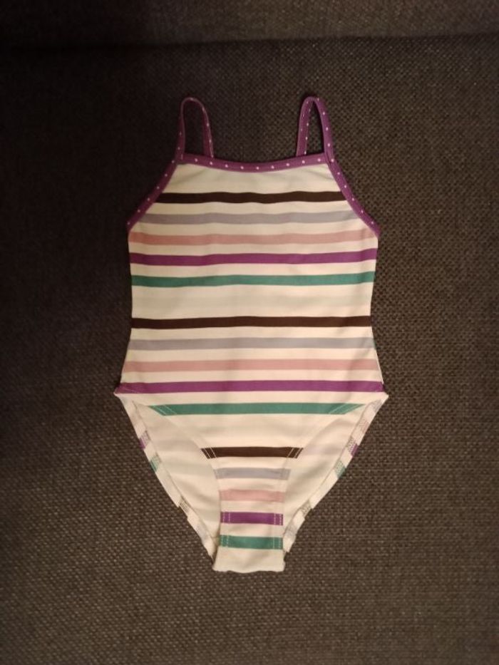 Maillot de bain rayé violet blanc