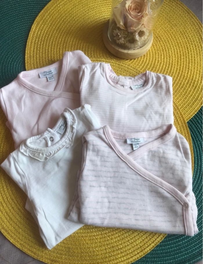 Lot bodies primo corredino fille 0-1 mois