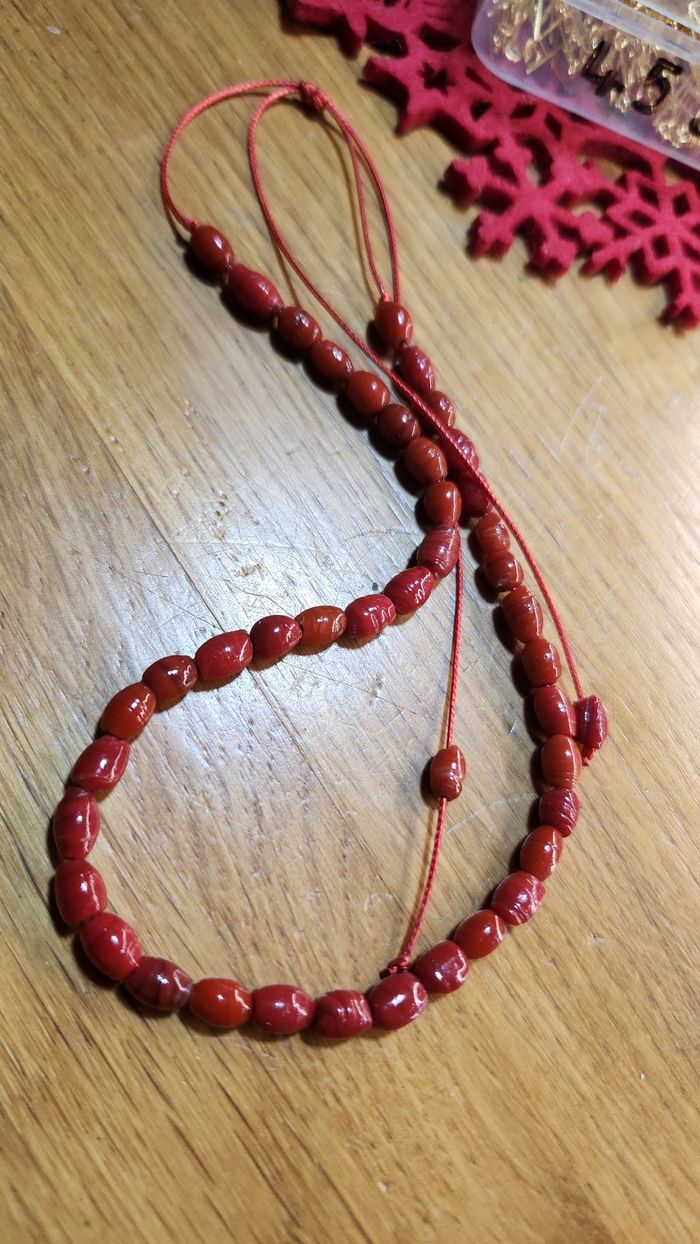 Collier ras de coup. Collier corail bambou - photo numéro 6