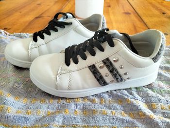 Basket blanche motif léopard 36
