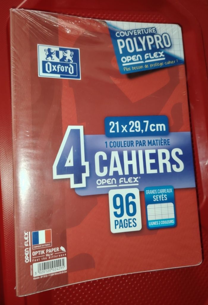 Lot 4 cahiers oxford polypro