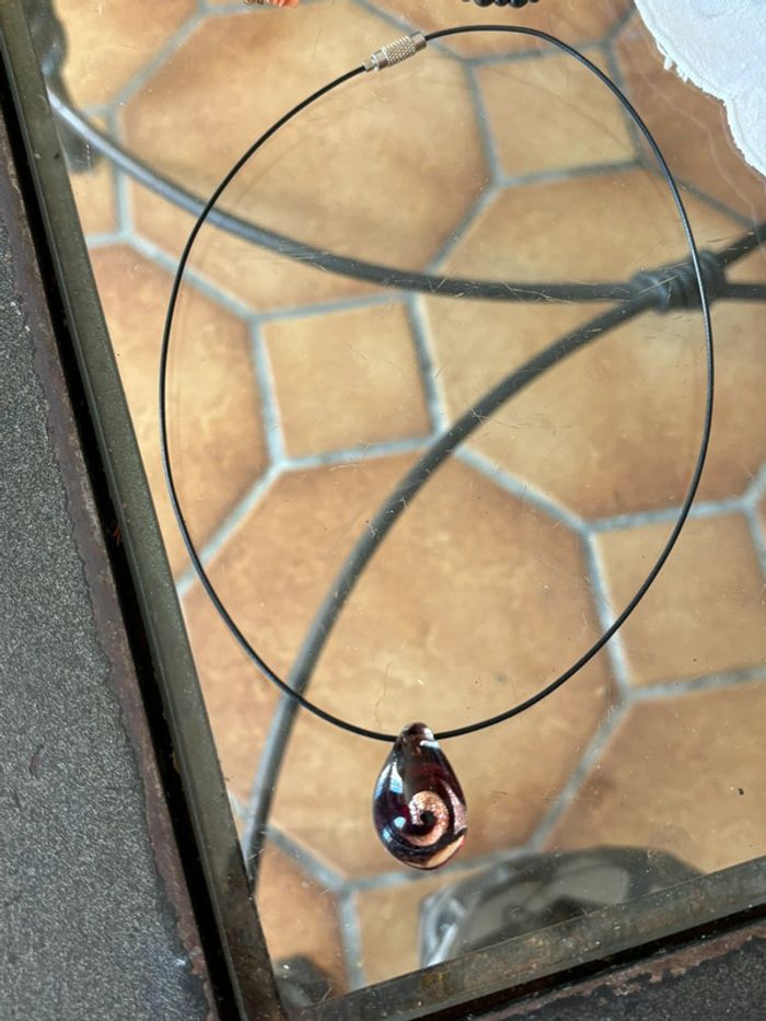 Collier pendentif verre de murano