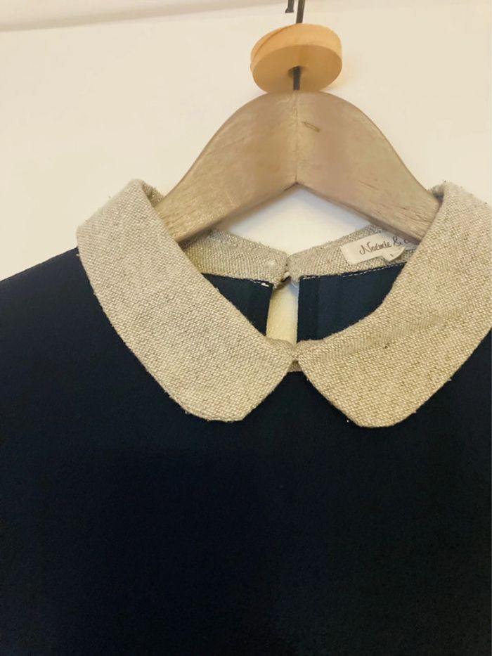 Robe col Claudine bleu marine taille L - photo numéro 3