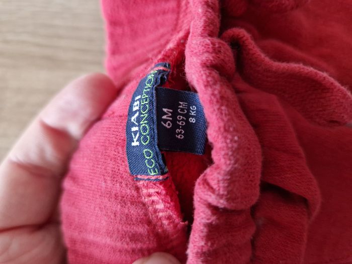 Pantalon de Jogging / Sarouel Molletonné Rouge Framboise Kiabi - 6 mois - photo numéro 2