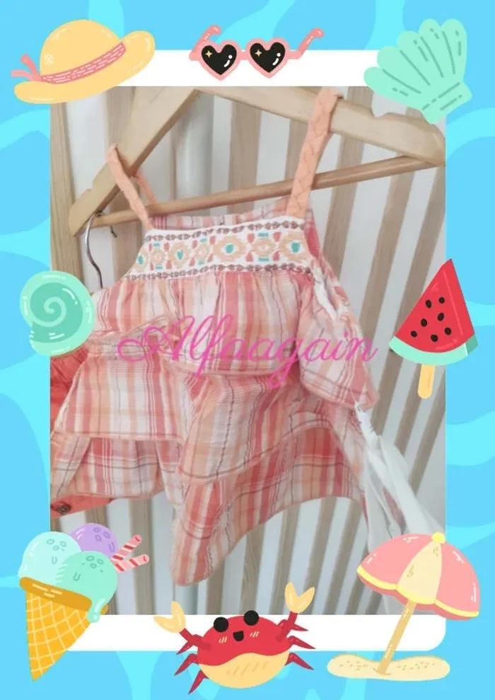 Ensemble neuf été 12mois orange - photo numéro 3