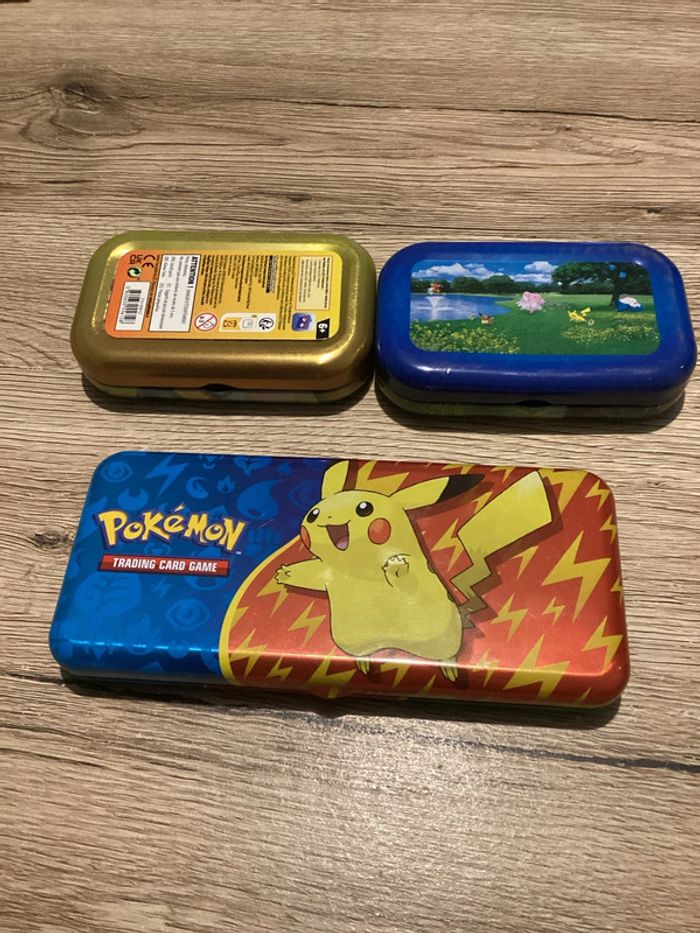 3 boîte métal vide pour carte Pokémon - photo numéro 2