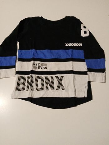 T-shirt noir/blanc T 2-3 ans