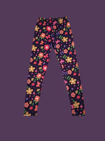 Legging violet fleurs et papillons très chaud molletonné neuf taille 11/12 ans