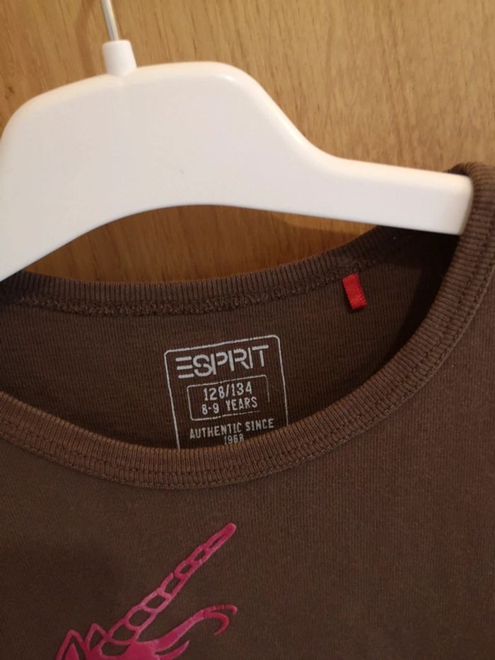 T-shirt Esprit en brun à imprimé licorne rose 9 ans - photo numéro 5
