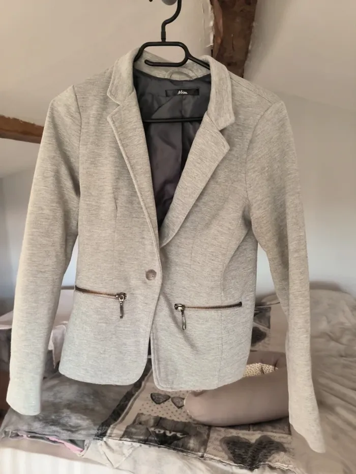 Veste blazer grise femme