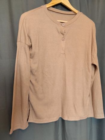 Polo manches longues gauffré
