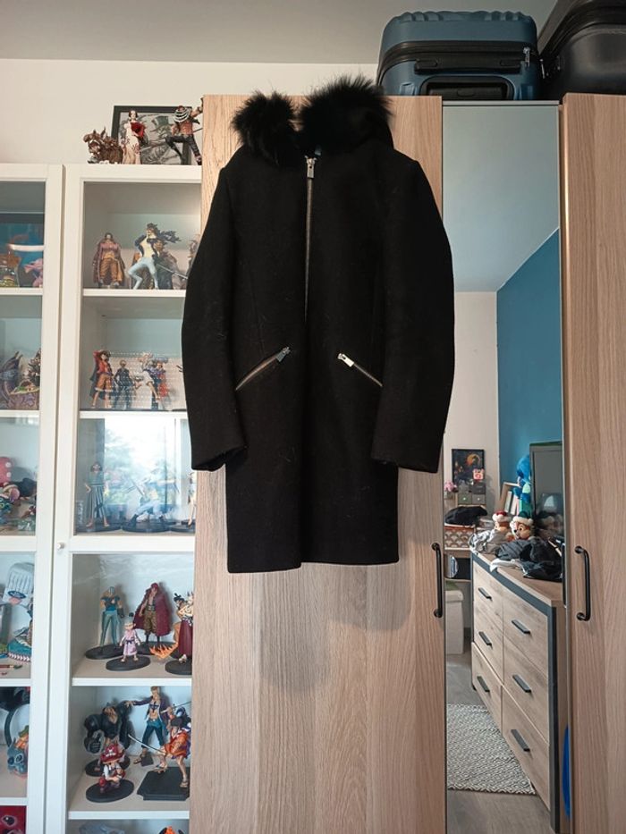 Manteau noir avec fourrure Karl Marc John - Taille S 36 - photo numéro 4