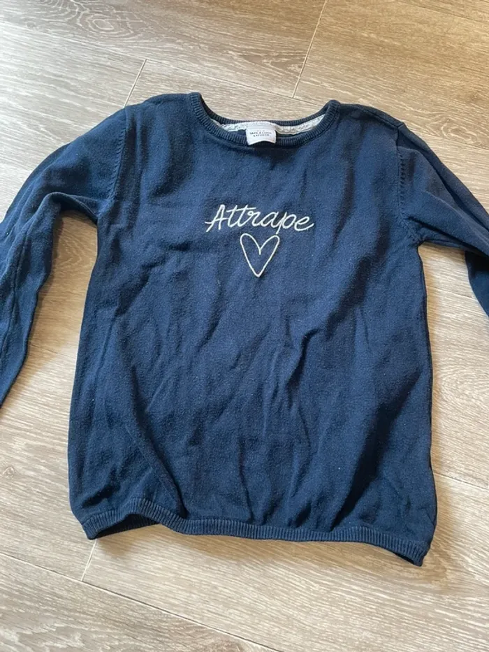 Pull bleu marine TAO 6 ans fille - photo numéro 3
