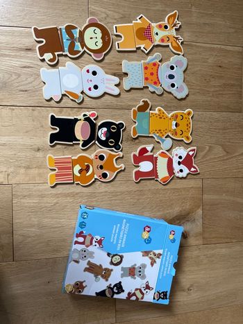 Puzzle animaux aimantées en bois