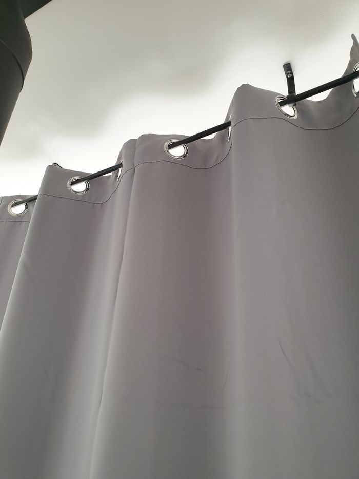 Rideau occultant gris a oeillets - photo numéro 6