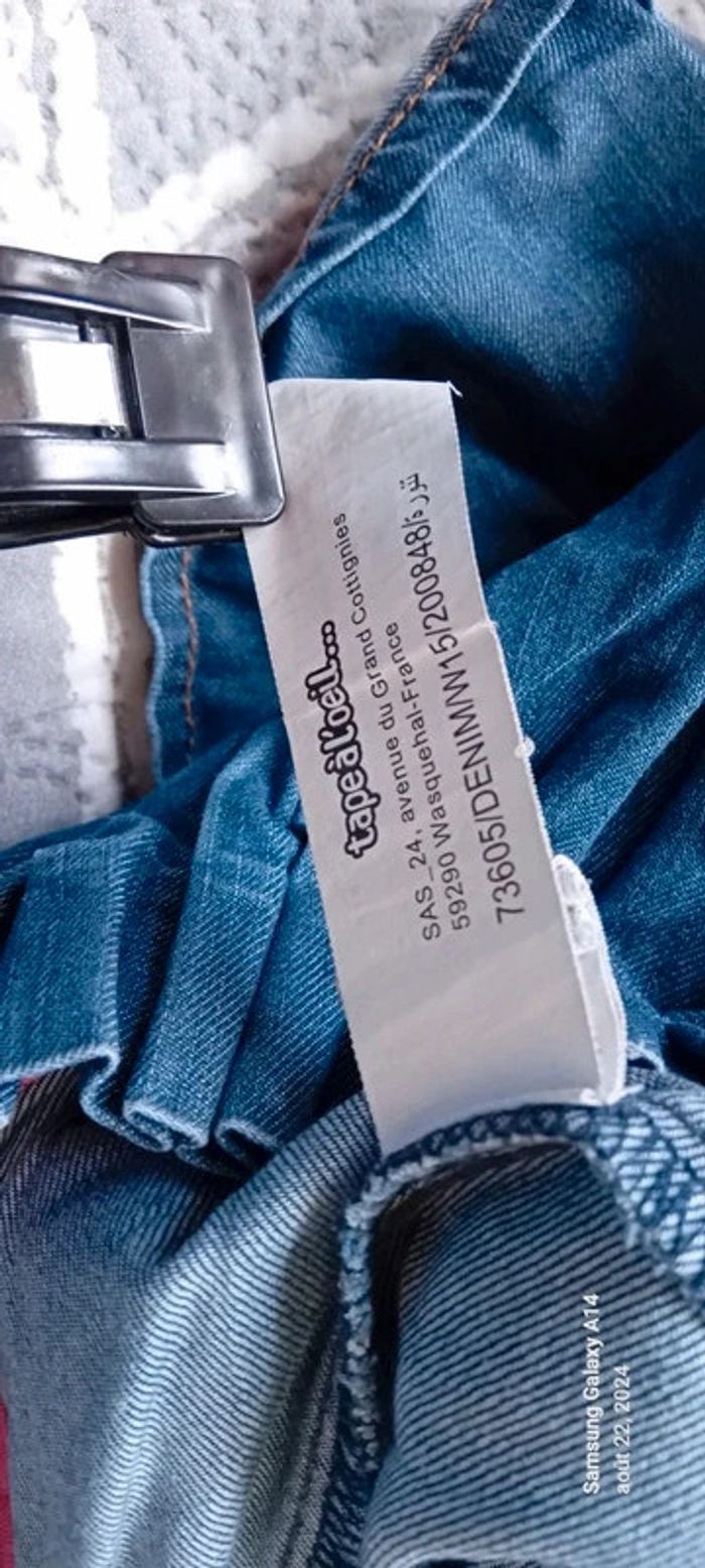 Jupe en jean plissée taille élastique bleu fille 10 ans tape à l oeil - photo numéro 11