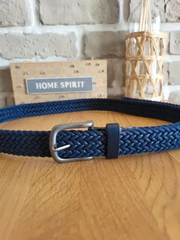 Ceinture tressée bleu marine neuve