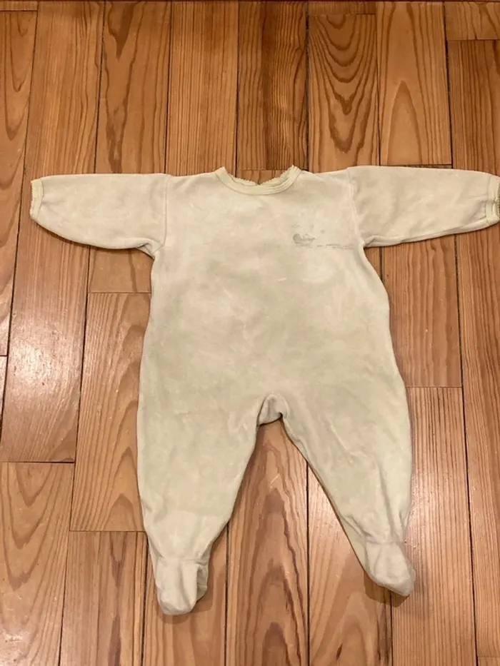 Pyjama vert clair petit bateau 12 mois velours