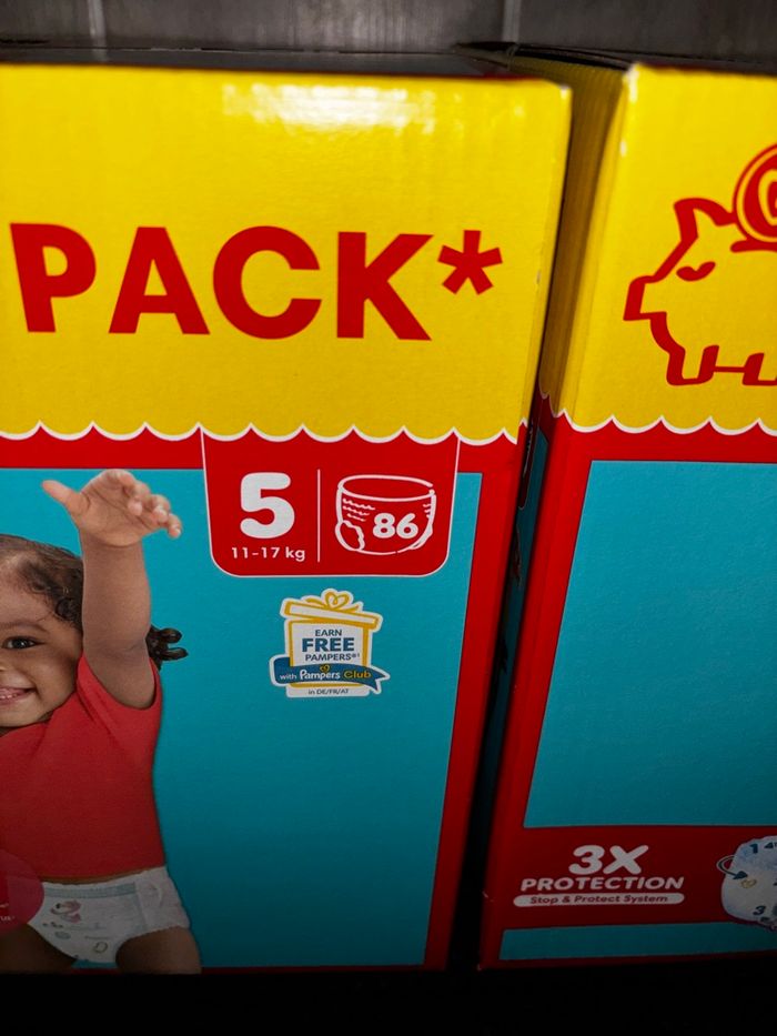 Lot de 2 Maxi Pack de 86 Couches Pampers  Baby-Dry Pants Culotte Neuf Dans L’emballage Taille:5 - photo numéro 2