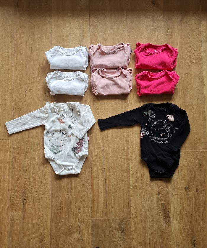 Lot de bodies manches longues, Petit Beguin, taille 9 mois/74cm