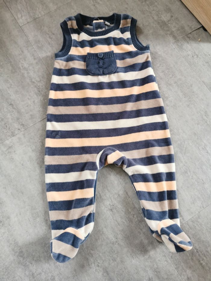 Pyjama grenouillère salopette bébé rayée 6 mois
