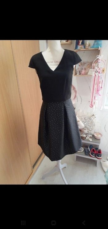 Jolie robe de soirée Morgan t 36  noire argentee