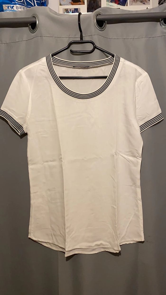 Teeshirt blanc détails manches