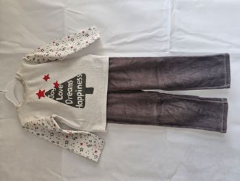 Pyjama mixte 2 ans Orchestra Blanc gris étoile sapin Joy Love Dreams Happiness