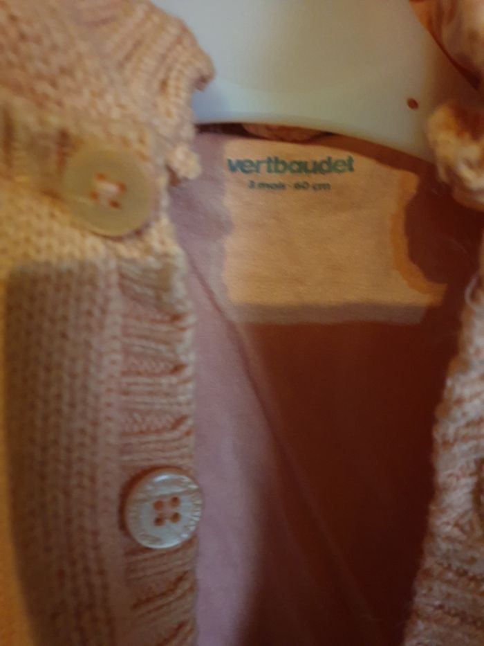 Gilet rose chaud - taille 3 mois - Vertbaudet - photo numéro 3