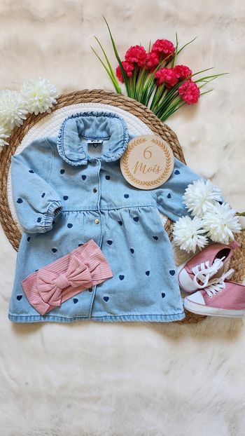 Robe + basket + bandeau bébé fille - Tape à l'œil - 6 mois