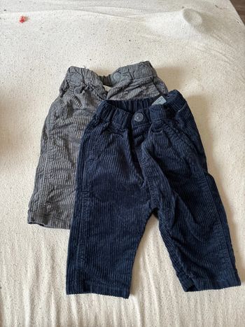 Lot 2 pantalons velours