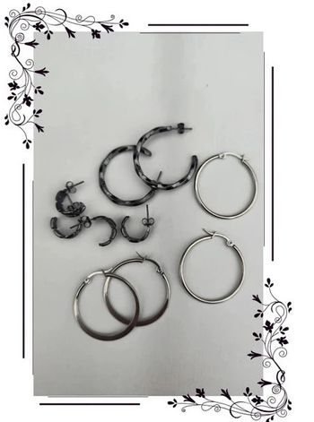 Lot de 5 paires de boucles d'oreilles créoles