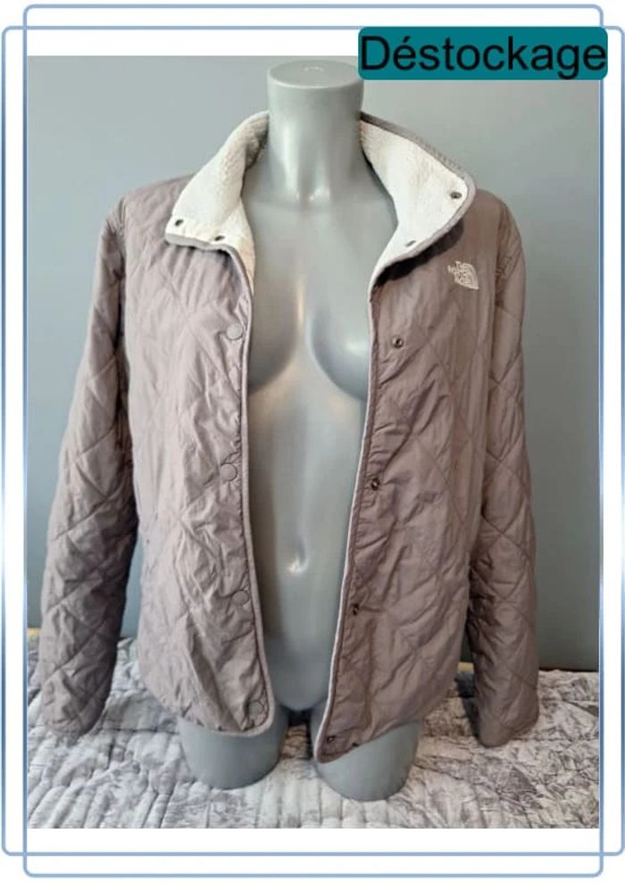 Veste femme the north face marron - taille M - brodé - photo numéro 4