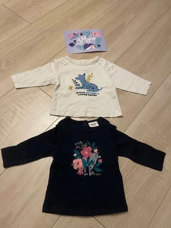 Lot de 2 t-shirt manches longues tape à l’œil