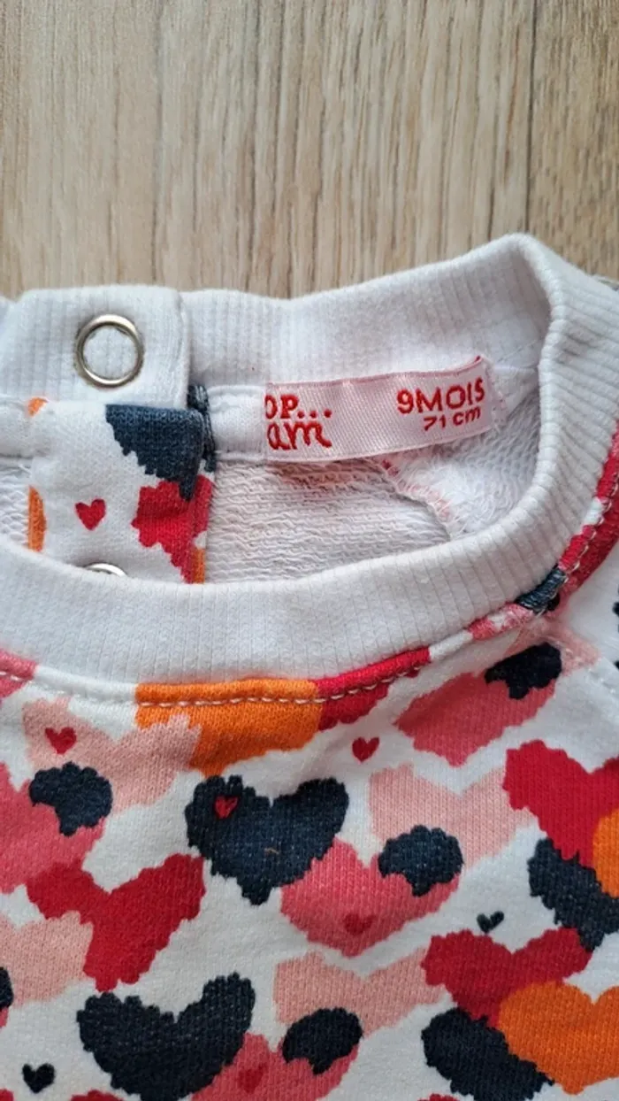 Ensemble short et sweat léger Du Pareil Au Même 9 mois fille coloré printanier - photo numéro 4