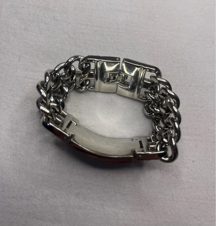 🔹 Bracelet large en métal argenté 🔹 - photo numéro 3