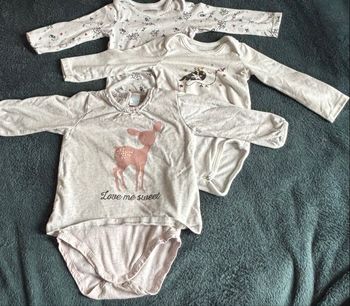 Lot de 3 bodys manches longues 12 mois 74 cm