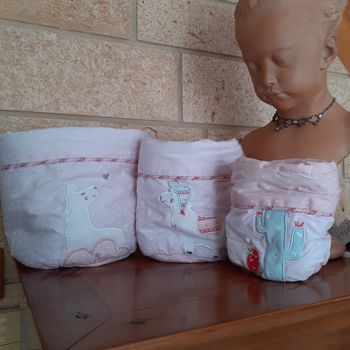Neuf/Sauthon: 3 Panières tissu *encore étiquetées