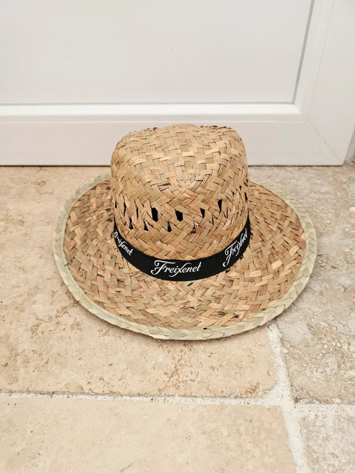 Chapeau de paille homme ou femme mixte Freixenet ruban noir