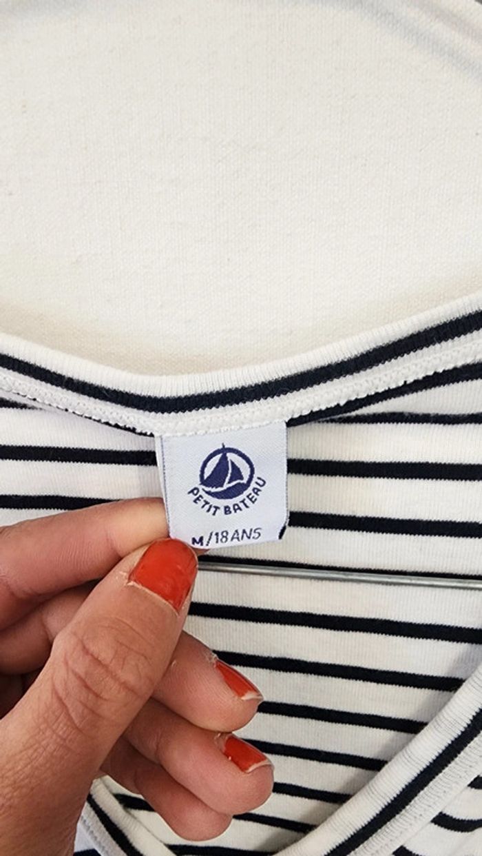 Beau tee shirt marinière petit bateau en coton - photo numéro 4