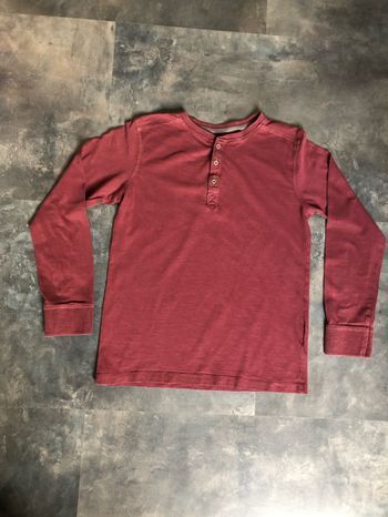 T-shirt Bordeaux patte boutonnée 12 ans Kiabi