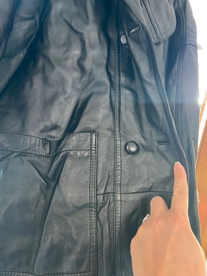 Manteau trench vintage 40/42 cuir - photo numéro 5