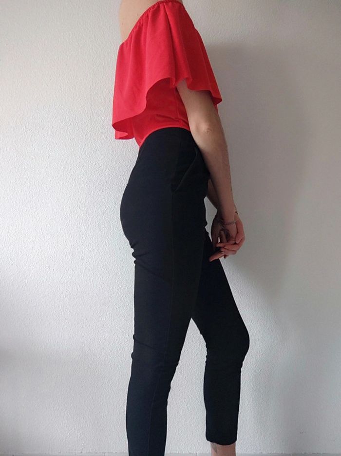 Combinaison pantalon noir volant rouge 🇮🇹 36/S à 40/L - photo numéro 9