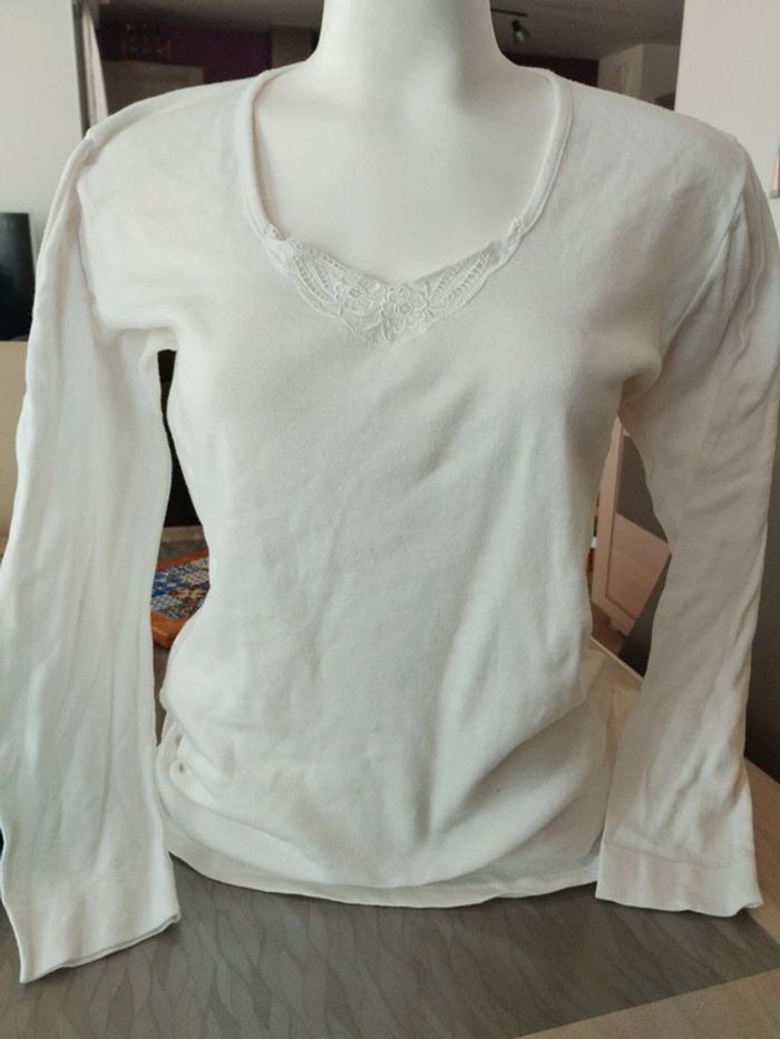 Tee shirt manches longues coton taille 46 48 - photo numéro 2