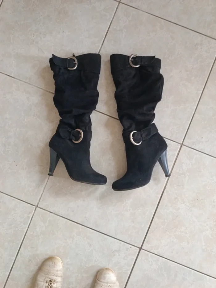 Bottes hautes daim noir 40 Bonprix - photo numéro 6