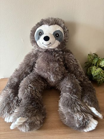 Doudou peluche paresseux gris blanc zd trading action