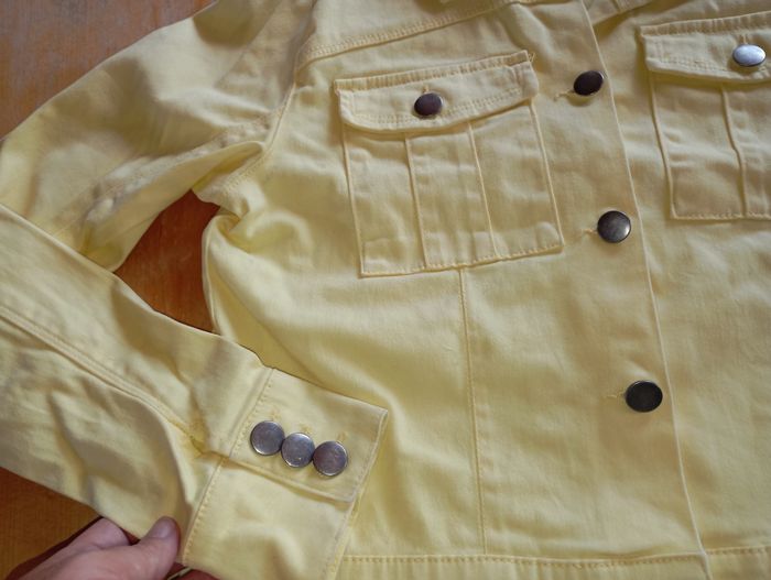 Veste jaune imitation jean - photo numéro 3