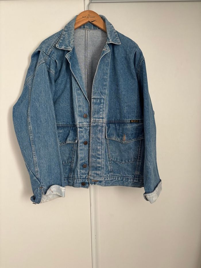 Veste en jean vintage mixte Jy’s – Coupe loose oversize taille 42 – Denim bleu